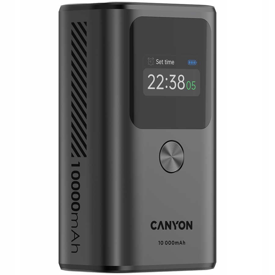 Canyon Powerbanka OnPower 130 Tft 10000 mAh PD30W Grafitová