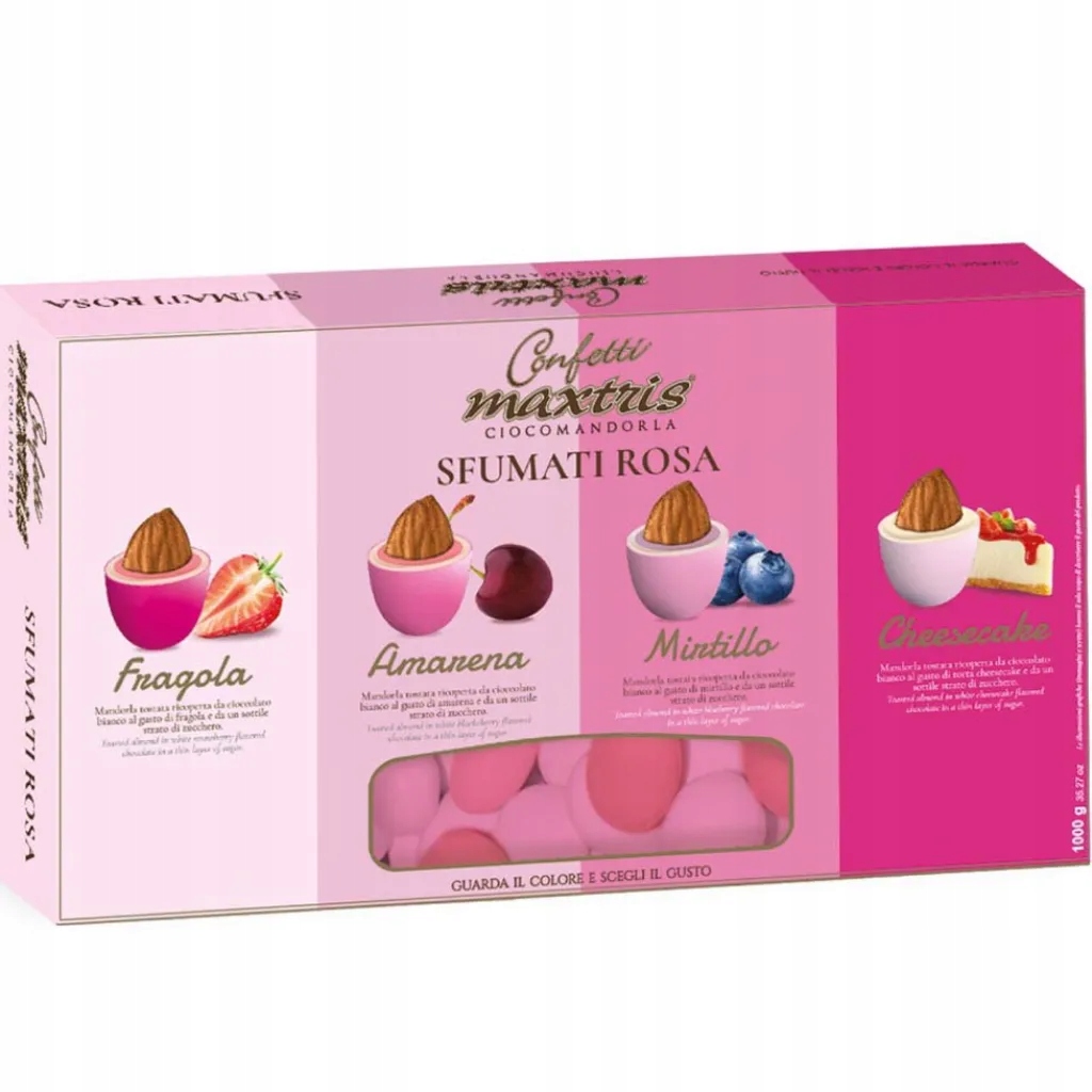 Confetti Maxtris Cioccolato Sfumati Rosa růžová čokoláda mandle 1kg