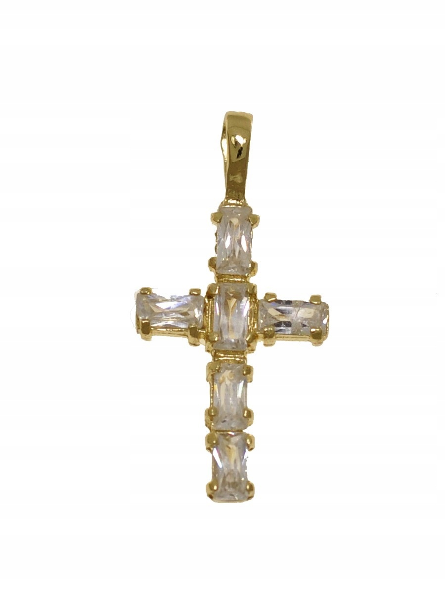 Zlatý Ozdobný Kříž S Zirkony Ryzosti 585
