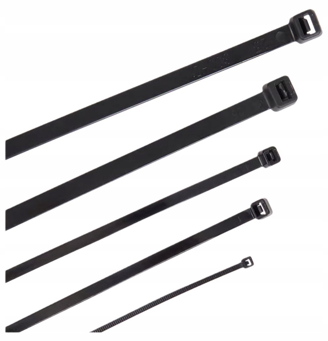 Opaski zaciskowe kablowe trytytki mix czarne 200 szt uniwersalne czarne