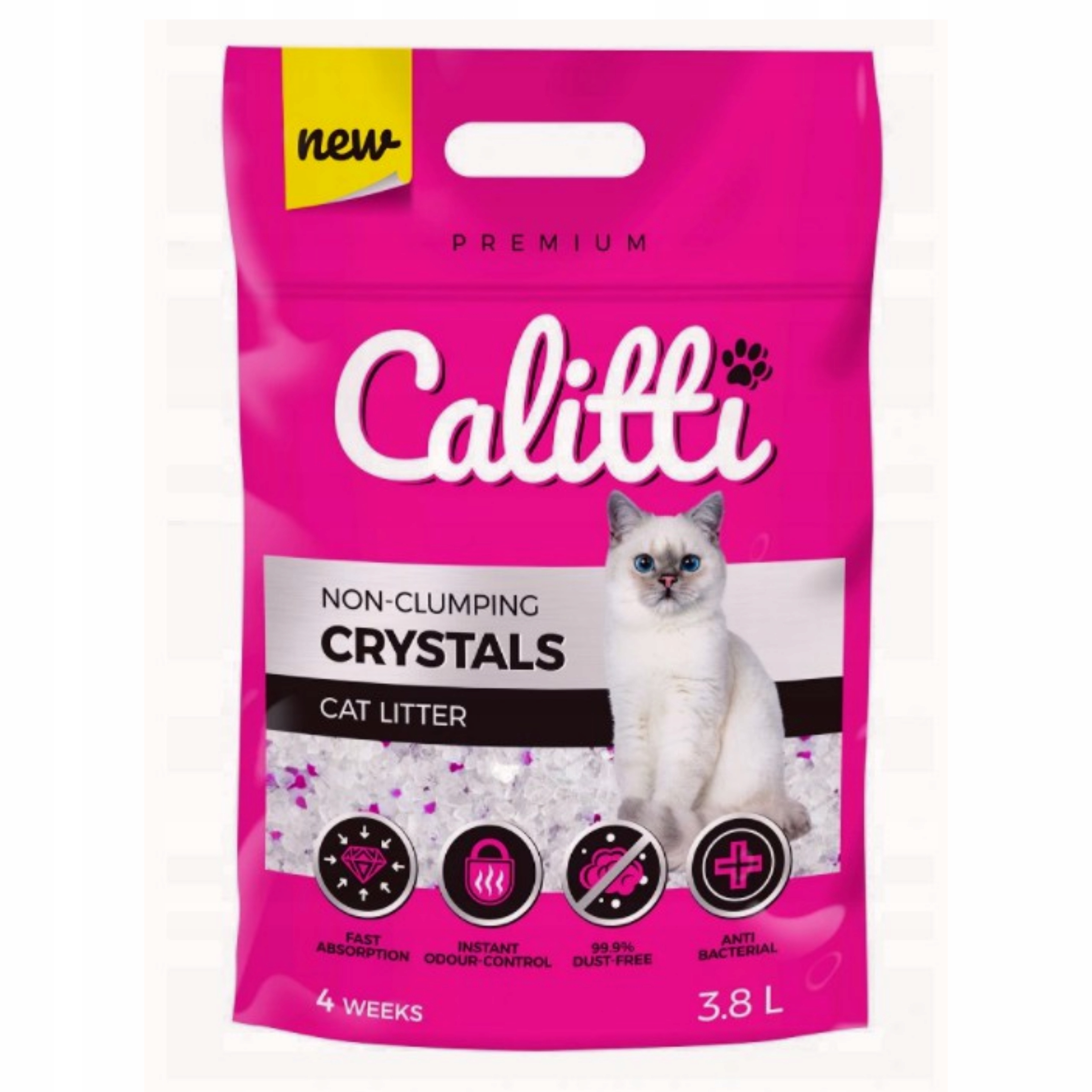 Calitti Crystals силиконовый наполнитель для кошачьих туалетов 3,8 л