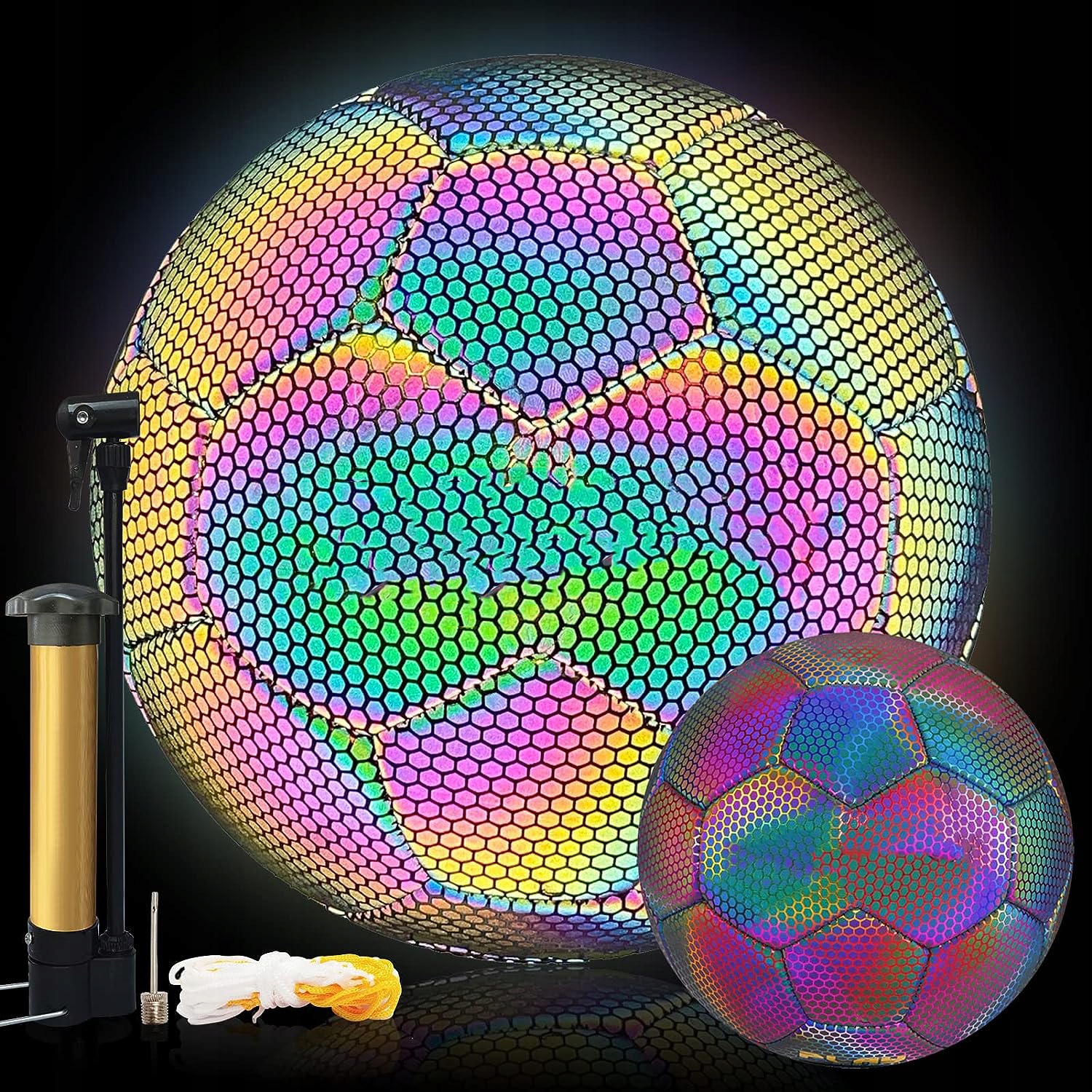 ODBLASKOWA PIŁKA NOŻNA ŚWIECĄCA W CIEMNOŚCI ROZMIAR 5, DO NOCNEGO TRENINGU Marka inna