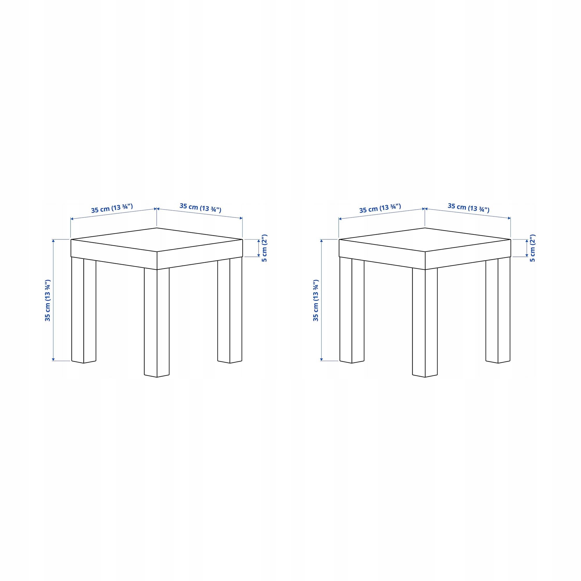 2 ks Stolek Lack Bílý 35x35 cm Ideální pro malé interiéry