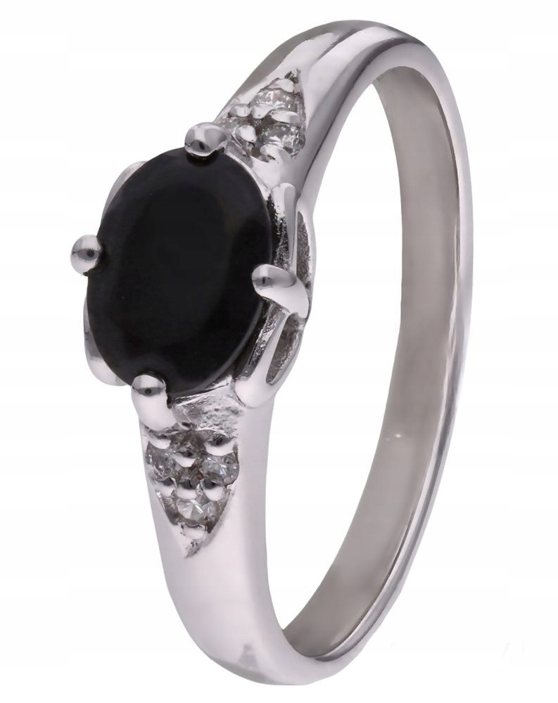 Prstýnek Ag 925 černý onyx s diamantem CVD-3365-R-OX vel. 17