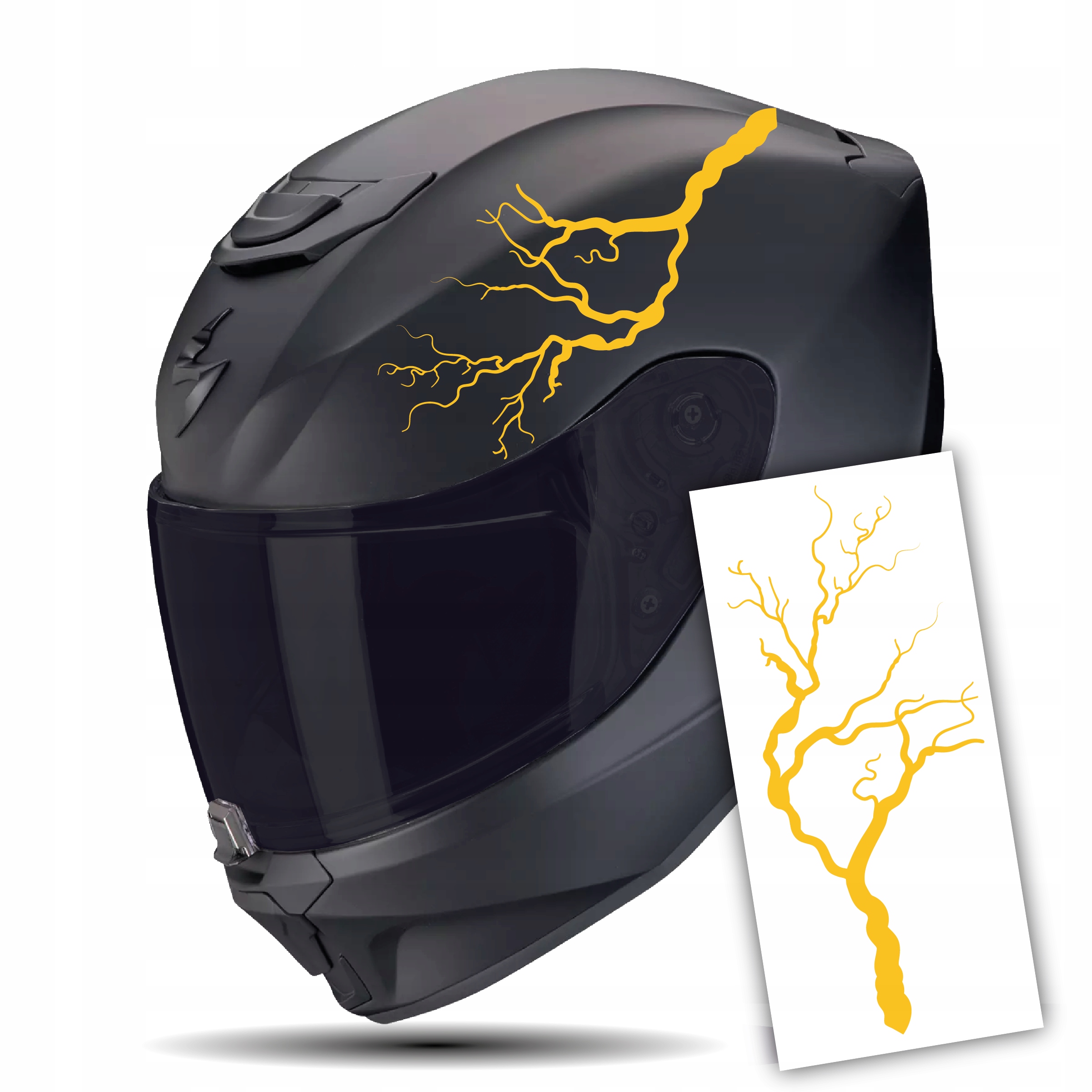 Naklejka Na Kask Motocyklowy Błyskawica Piorun Na Motor Wodoodporna