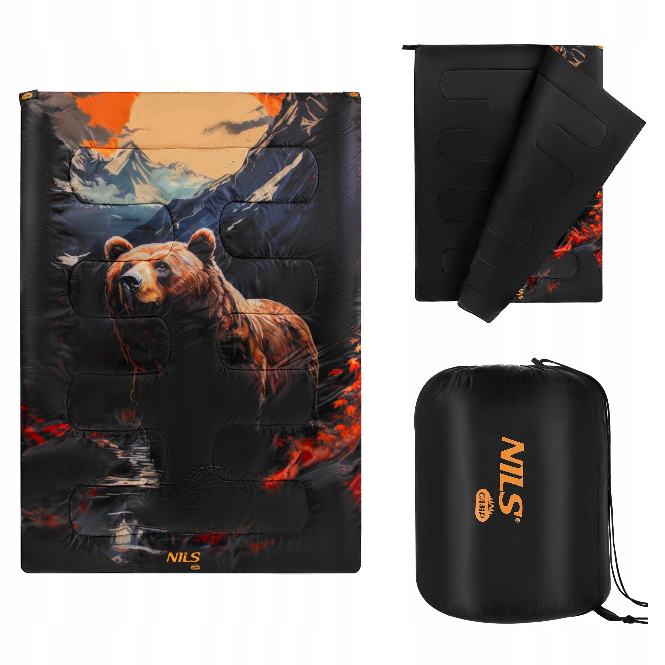 NC3601 Turistický kempingový spací pytel pro 2 osoby pouzdro Nils Camp