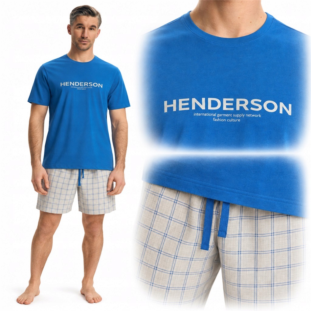 Pánské pyžamo Henderson Nori 43453 modré XL Anrr