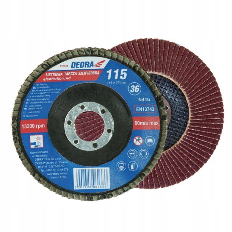 

Tarcza listkowa Dedra F20060 115x22,2mm P60