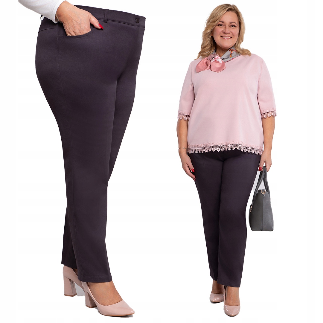 Elegantní grafitové kalhoty 50