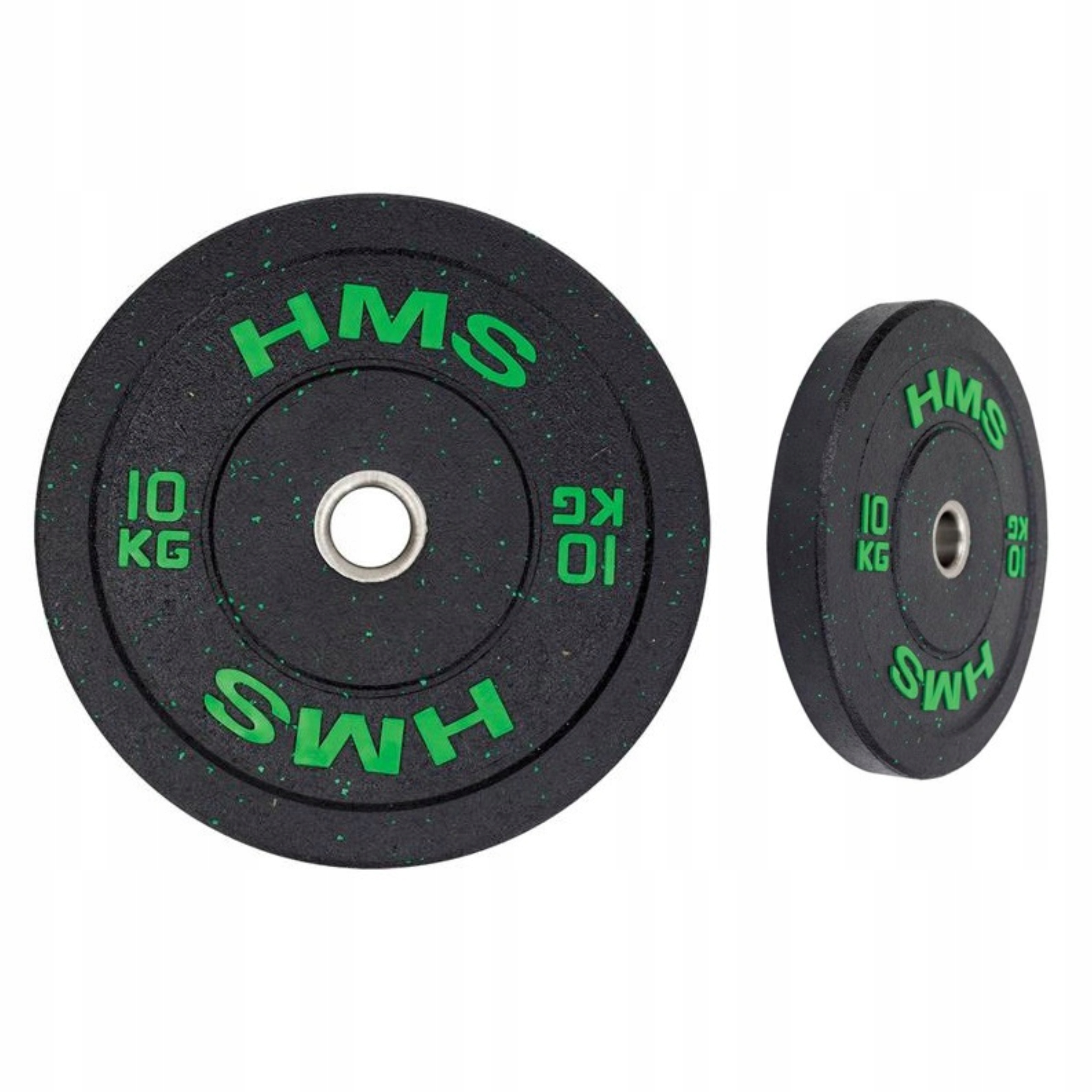 Olympijský pogumovaný disk 10 kg, bumper talíř na osa 51 mm pro crossfit Hms
