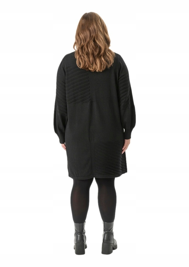 Tunika Pletenina Adia Černá Halenka Pruhy A185 44