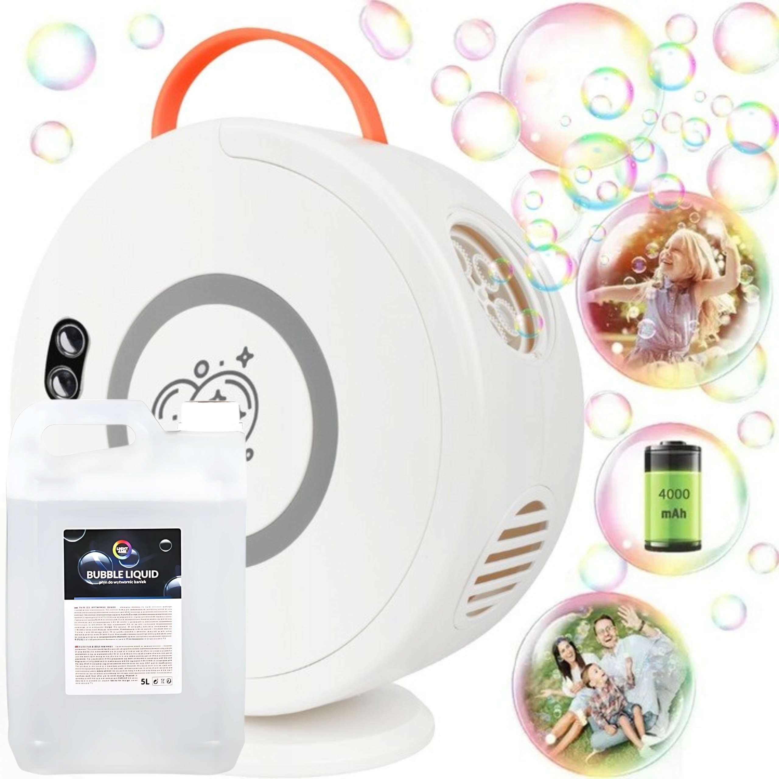 Vyvíječ Bublin Bezdrátový Akumulátorový Otočný 90°/360° 4000 mAh Tekutina