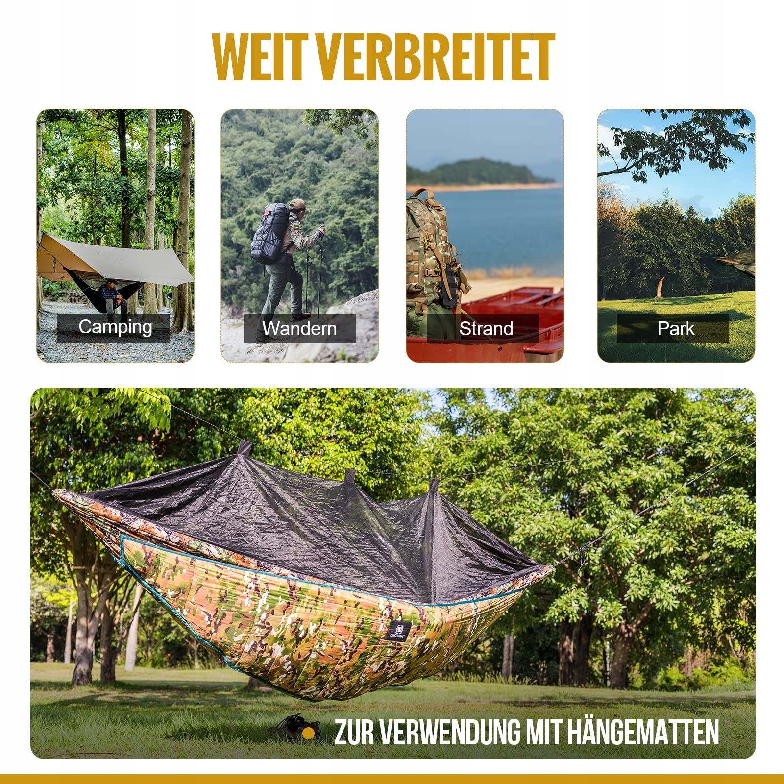 ONETIGRIS Hideout Mata Pod Hamak Ocieplacz Ultralekki 280x120cm Camo — miniatura 6