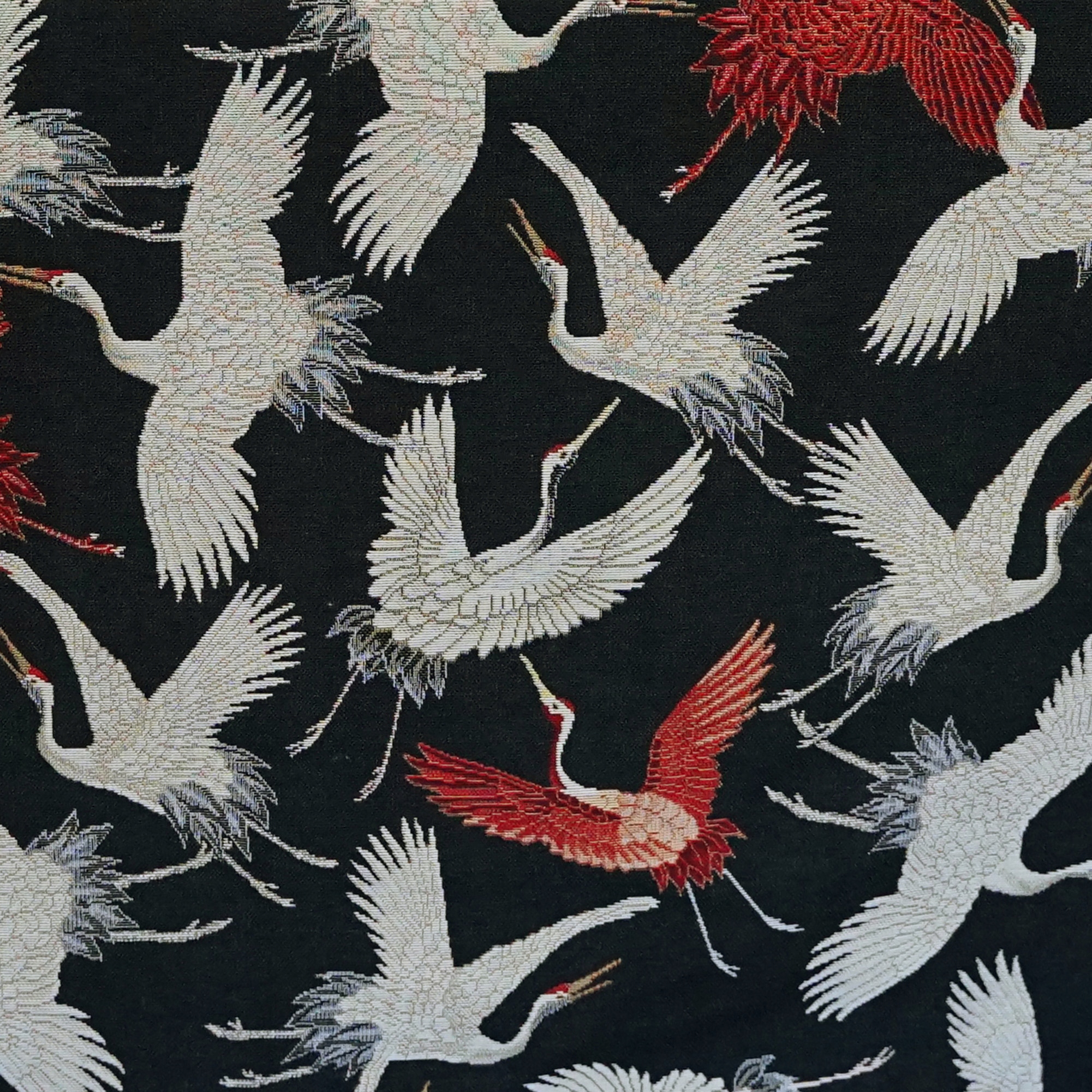 Látka na polštáře a potahové japonské jeřáby