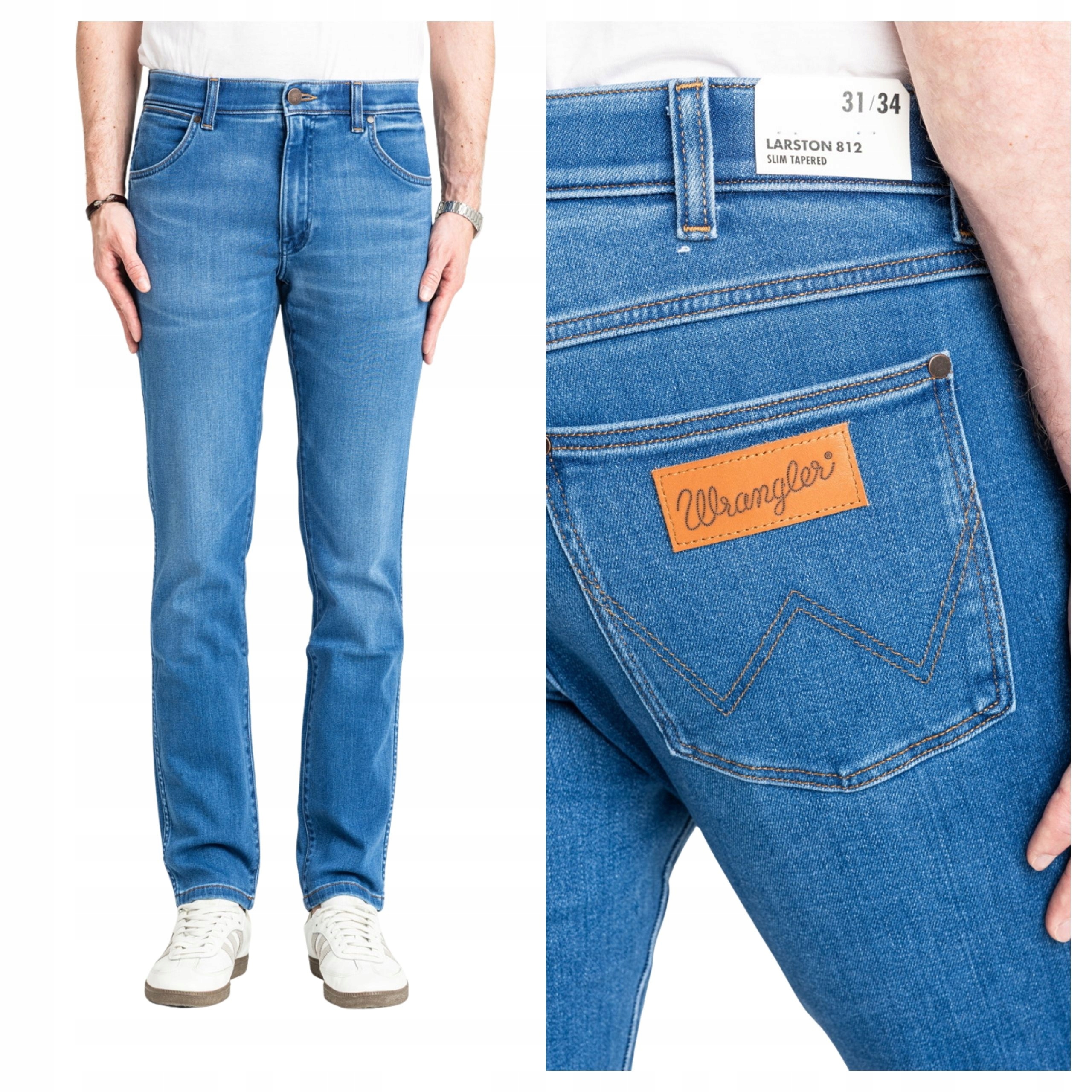 Pánské džíny Wrangler Larston Slim Tapered Modré Stretch W30 L30