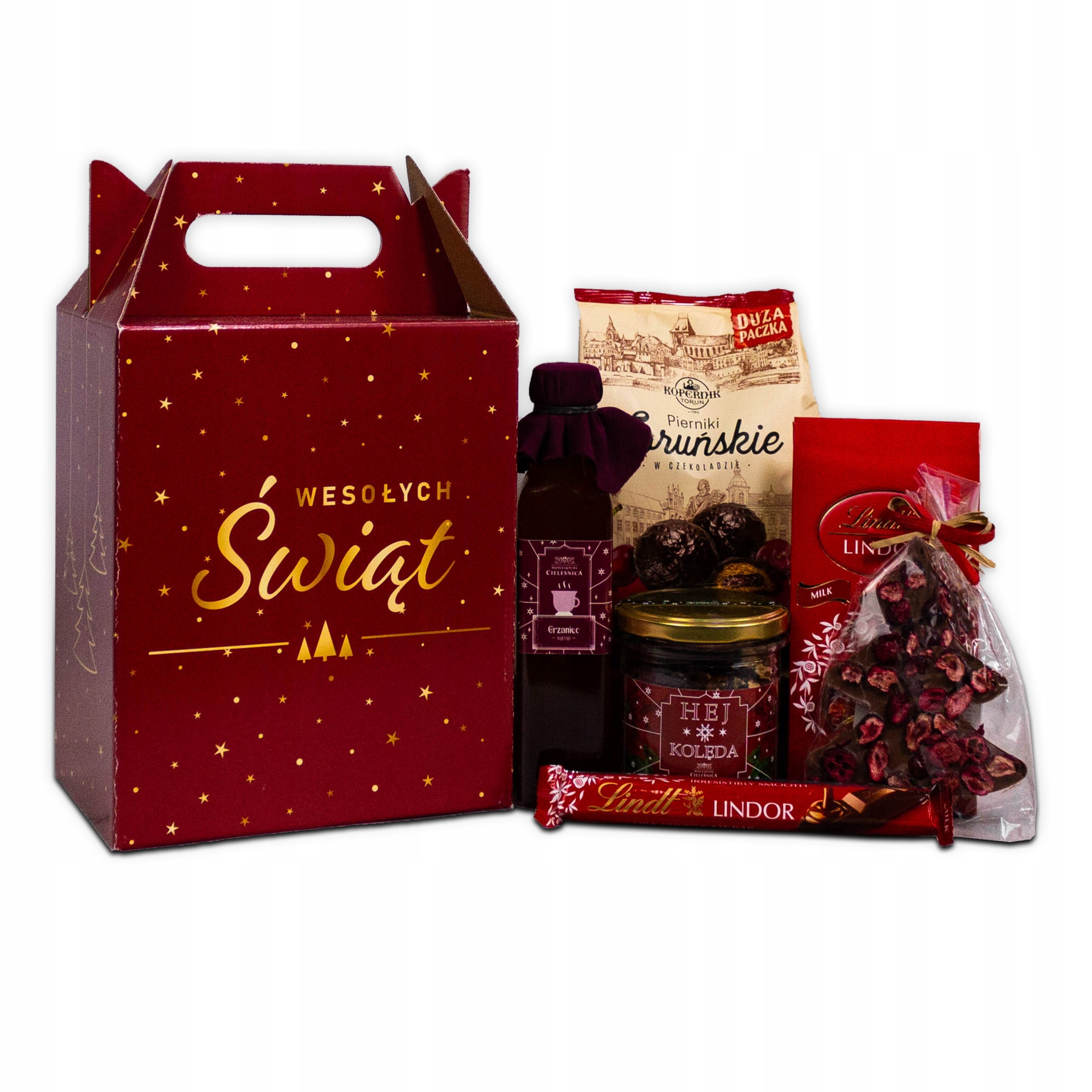 Levně Dárková sada , vánoční Kufřík perníky , čaj , sirup, Lindt