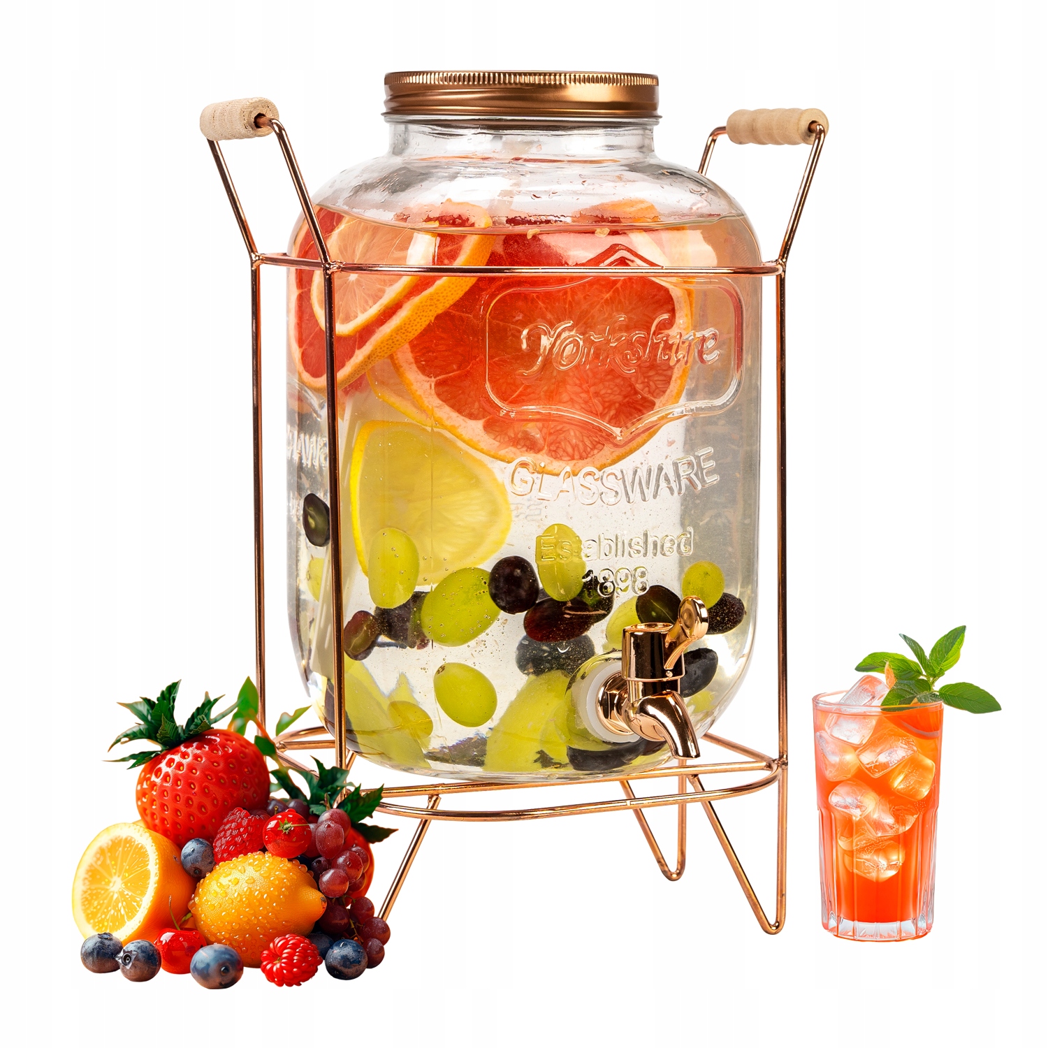 5l SŁÓJ z kranikiem na wodę napoje ze stojakiem