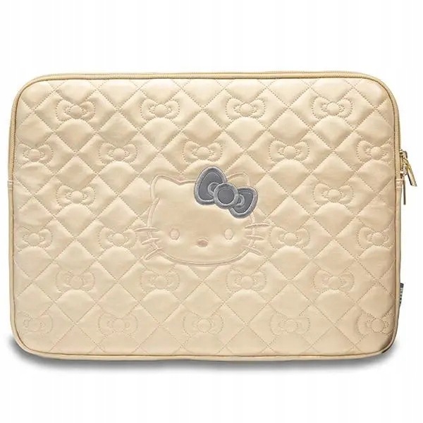 Pokrowiec Hello Kitty Zip Pu Quilted Bows na laptopa 14" złoty Hello
