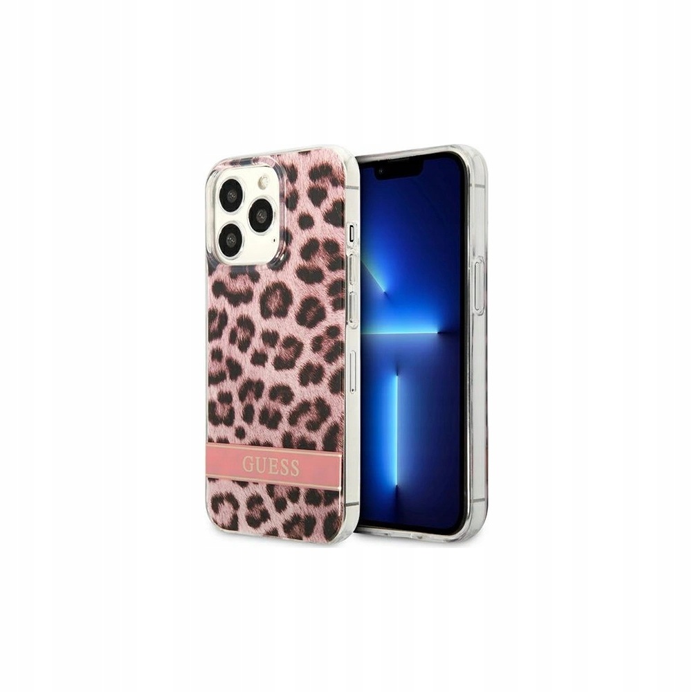Etui Guess Leopard do iPhone 13 Pro różowe