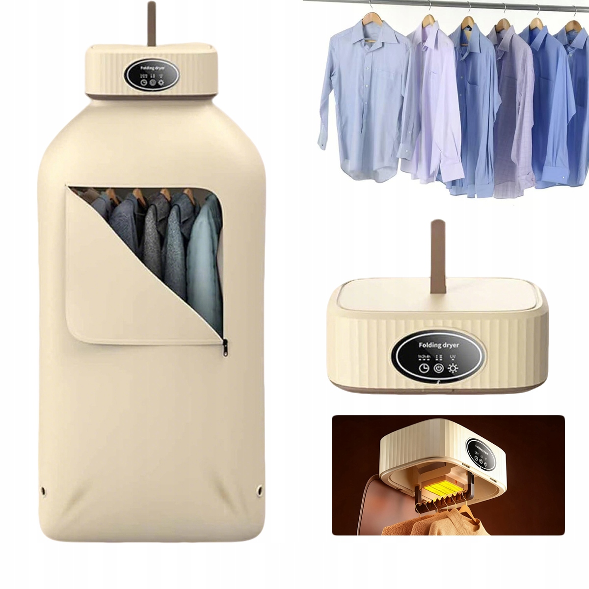 Levně Velká Objem Praktická Sušák na oblečení s časovačem – 2 rychlosti Uv
