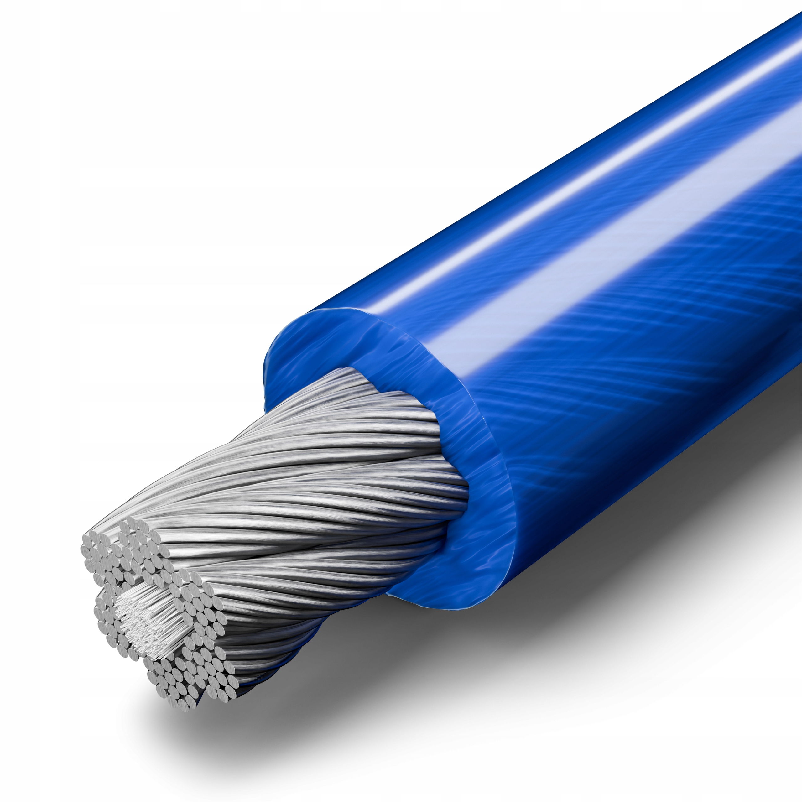 Ocelové lano v obalu Obal z Pvc 8/10 mm 6x19 Modré 15 m