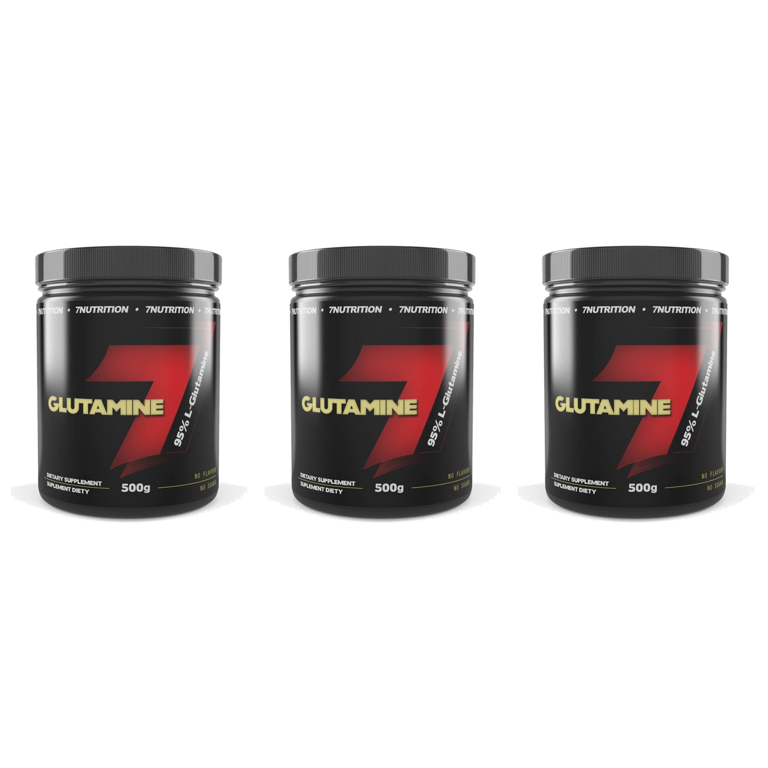 3x 7NUTRITION Glutamine 500g Čistý Glutamin Svaly