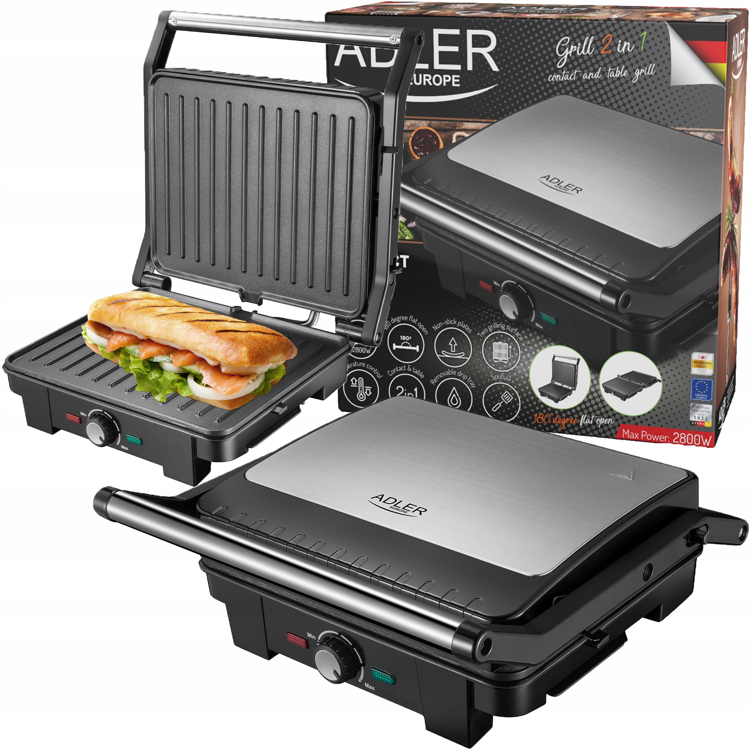 

Grill Elektryczny Kontaktowy Opiekacz Panini 2800W