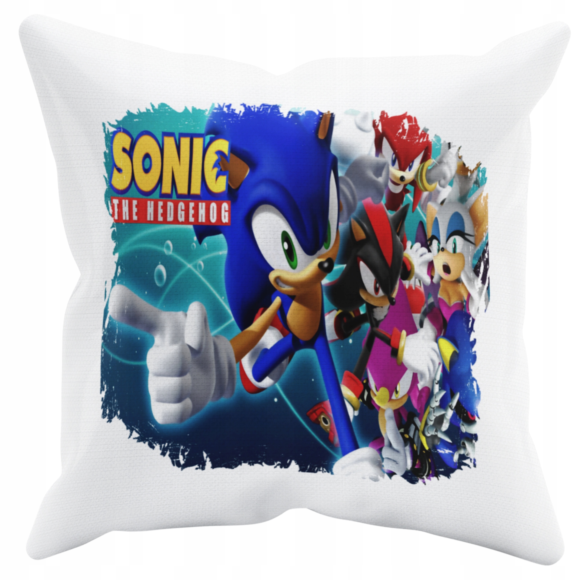 POSZEWKA NA PODUSZKĘ JAŚKA DO PRZEDSZKOLA SONIC JEŻYK + IMIĘ GRATIS Kolor dominujący biel