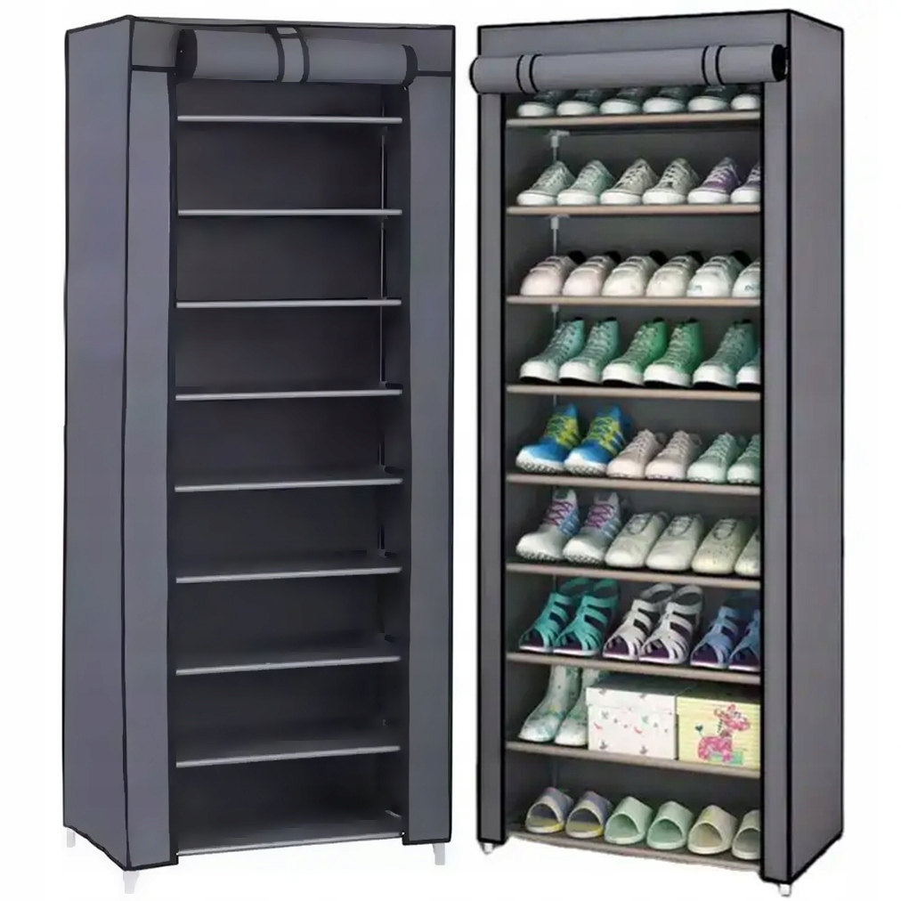 SZAFKA NA BUTY REGAŁ PÓŁKA ORGANIZER 9 PÓŁEK MATERIAŁOWA SKŁADANA PIONOWA