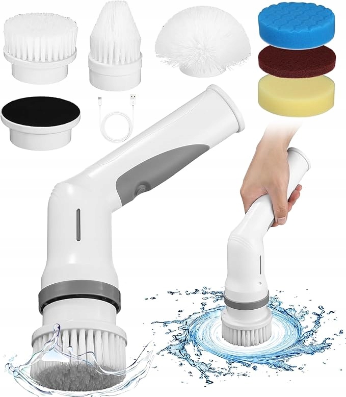 Levně Elektrický Čisticí Kartáč 6 Hlavic 2000 Mah Bezdrátový