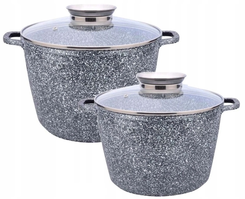 WYSOKIE GARNKI KOMPLET CERAMICZNO-MARMUROWE ZILNER 6,2L + 10,2L