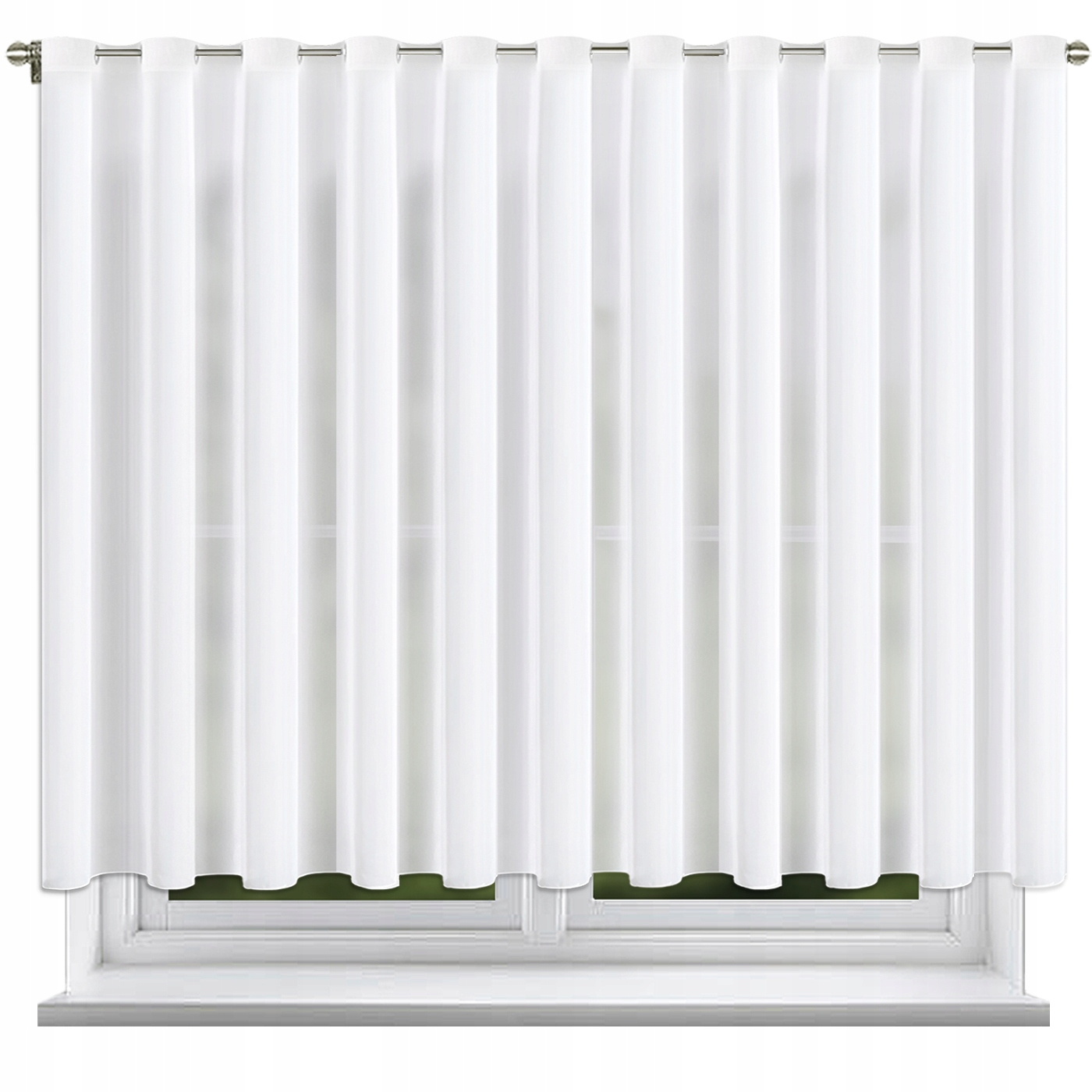 FIRANA WOALOWA GŁADKA KLASYCZNA BIAŁA NA PRZELOTKACH 400x150cm