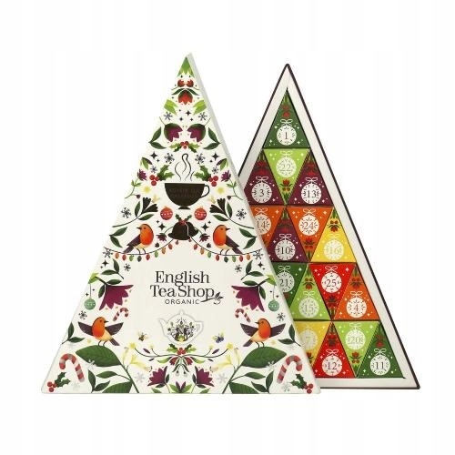 English Tea Shop Adventní kalendář trojúhelníkový bílý 25 pyramidek Bio 50 g