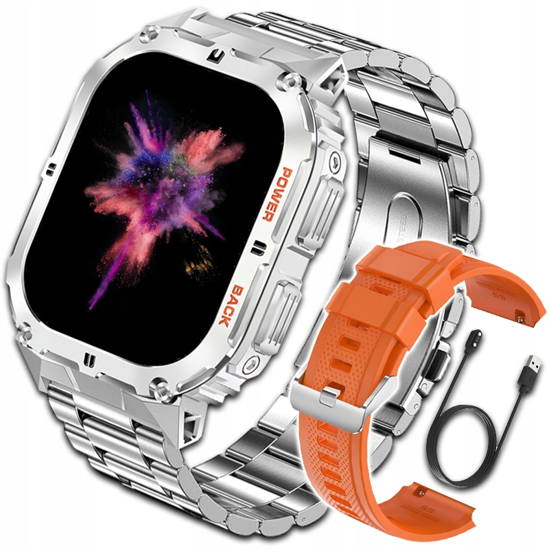SMARTWATCH ZEGAREK MĘSKI MENU POLSKIE SPORT PULS ROZMOWY SMART WATCH AMOLED Marka JG Smart