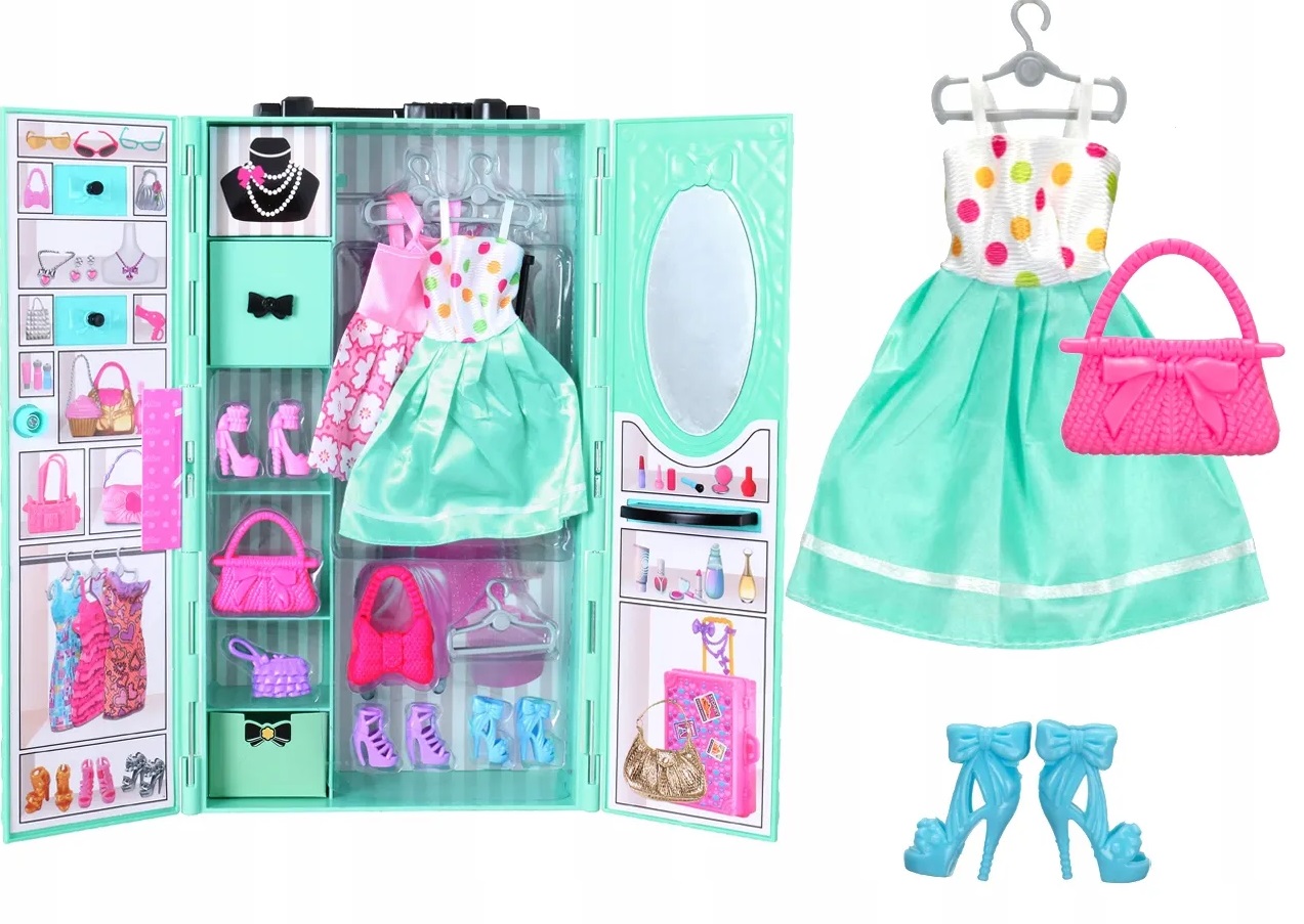 SZAFA GARDEROBA NA UBRANIA DLA LALEK WALIZKA Seria 00