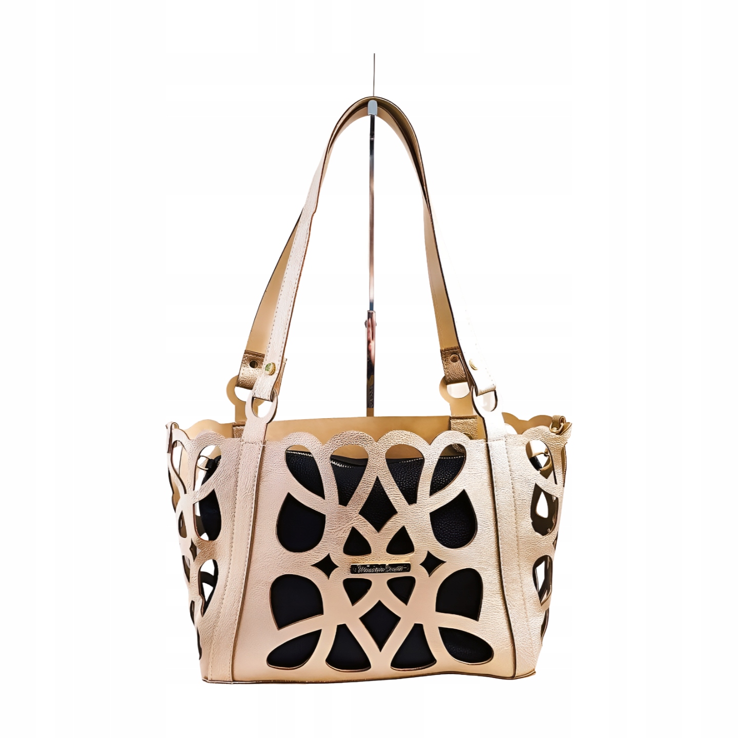 Massimo Contti taška na rameno zlatá s černou perforací