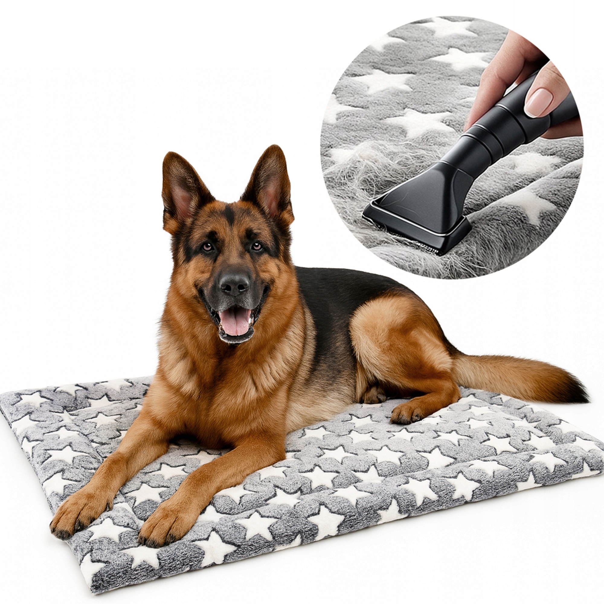 Levně Podložka pro psa 120×80 Teplé Kožíšek Voděodolná Len hvězdičky Oboustranná