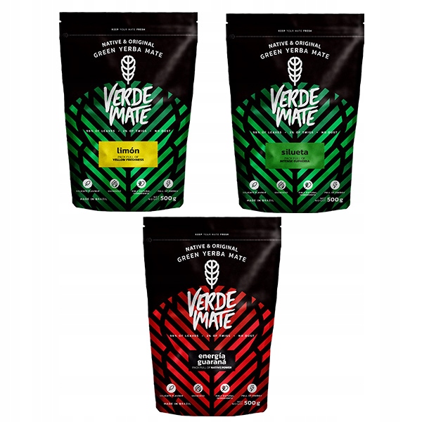 Yerba Set Verde Mate Green 3x500g různé druhy