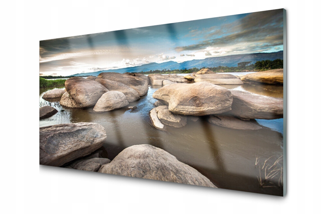 

Panel szklany dekor Skała Brzeg 140x70 + Klej