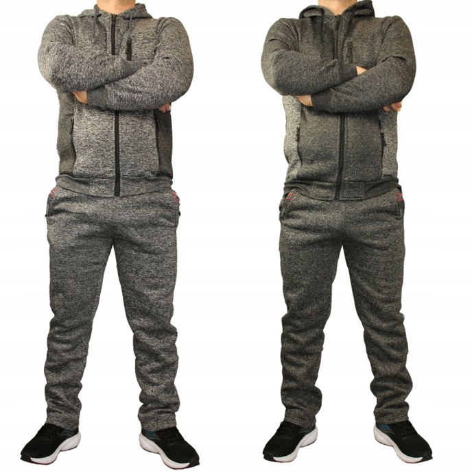 DRES MĘSKI * OCIEPLANY * KOMPLET SPODNIE PLUS BLUZA Z KAPTUREM ROZMIAR 3XL Marka bez marki