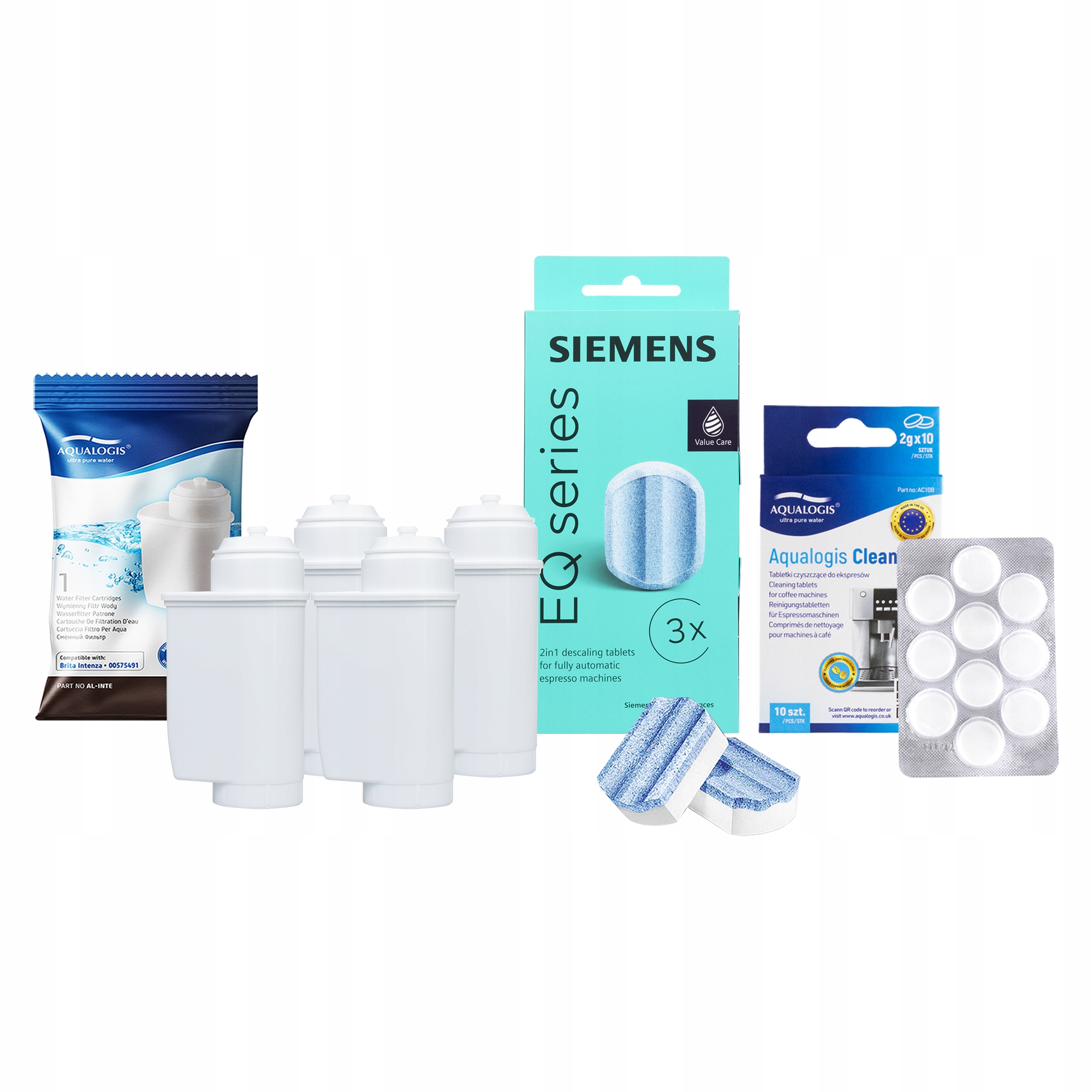 4x AL-Inte filtr pro kávovar Siemens odvápňovač čisticí tablety