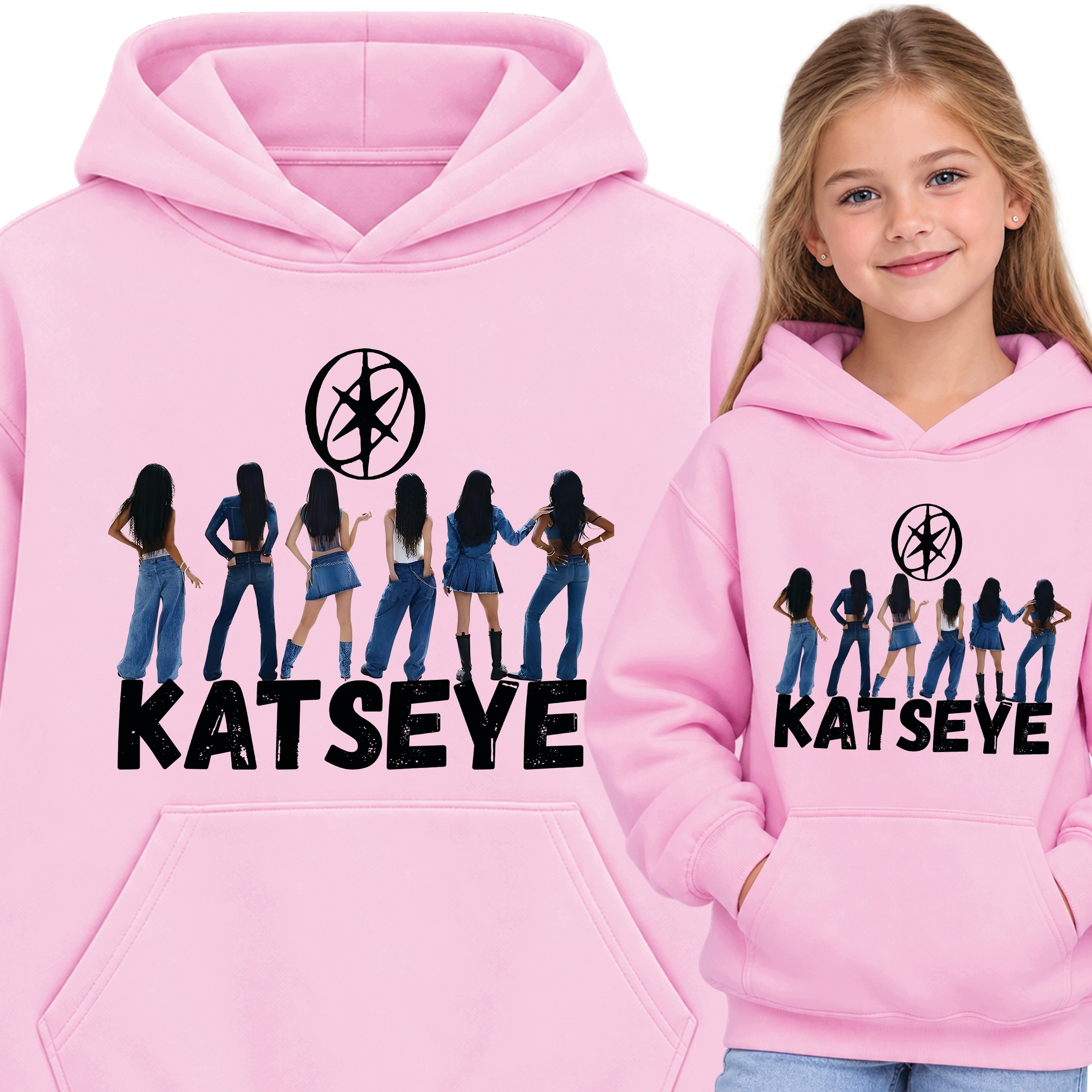 Bluza Styl Katseye Dziecięca Girlsband Kpop 80% Bawełna 11-12