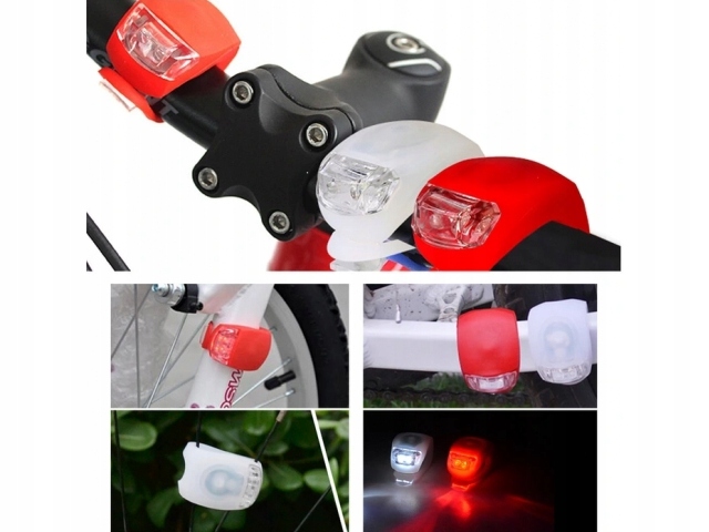 OŚWIETLENIE ROWEROWE LAMPKI 2 LED PRZÓD ROWER 2SZT KOMPLET Stan opakowania oryginalne