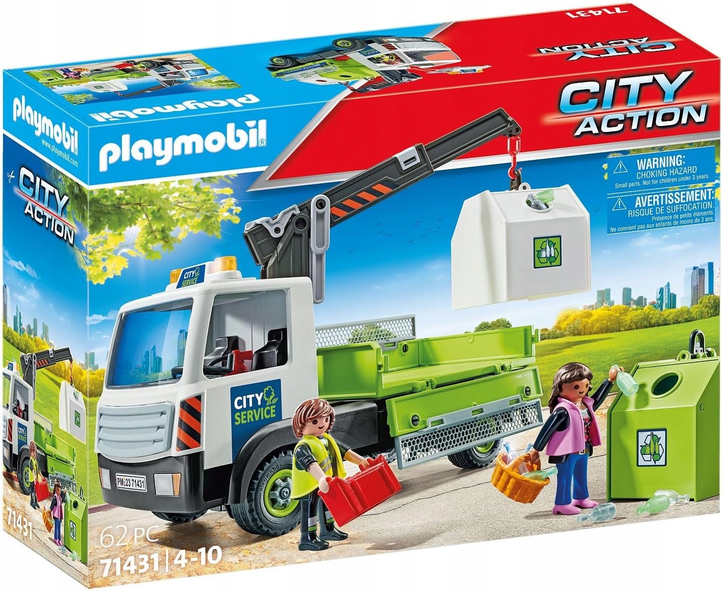 PLAYMOBIL 71431 Zestaw Samochód ciężarowy z kontenerami na szkło