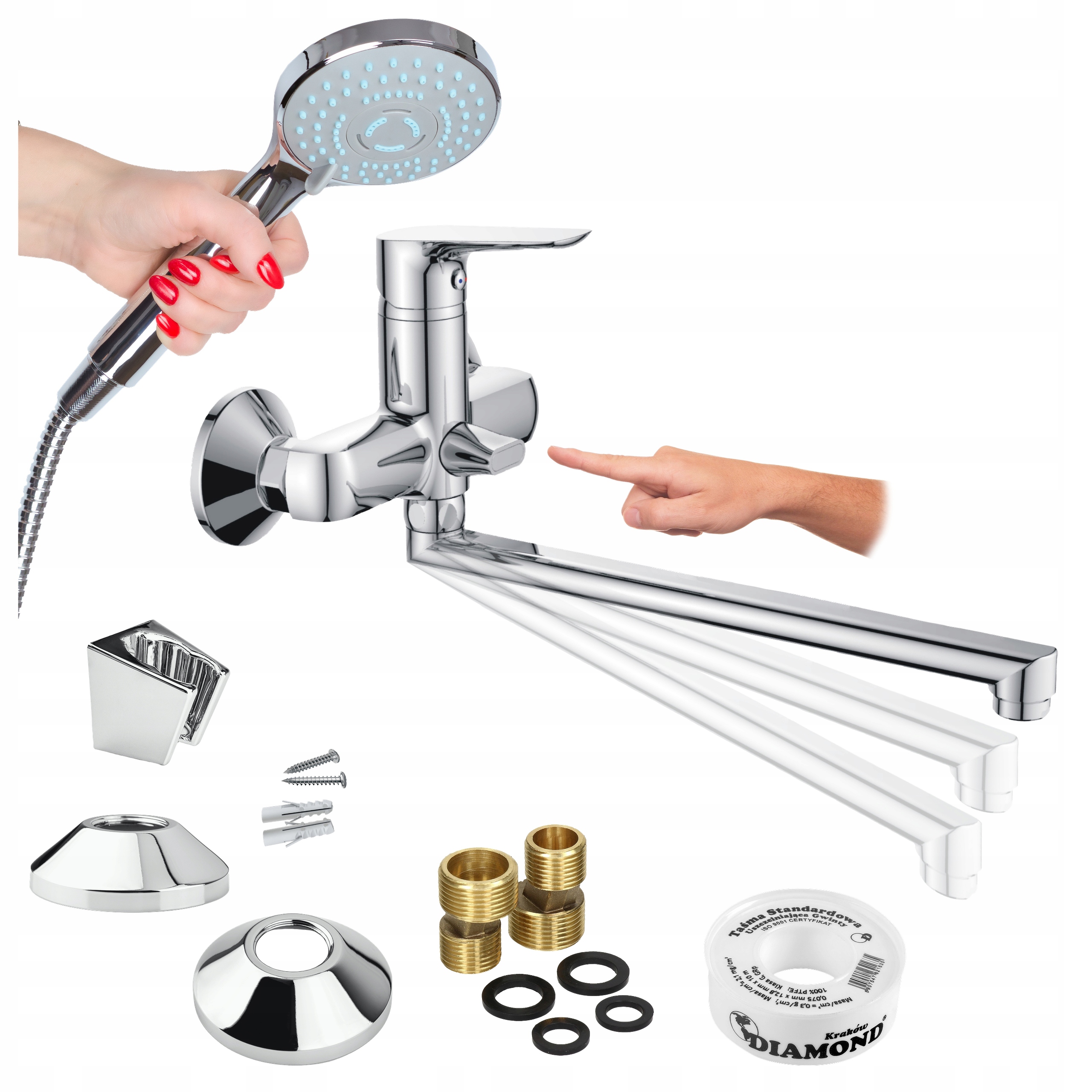 Vaňová sprchová batéria na stenu Sotbe Inari pre seniora, babičku, dedka