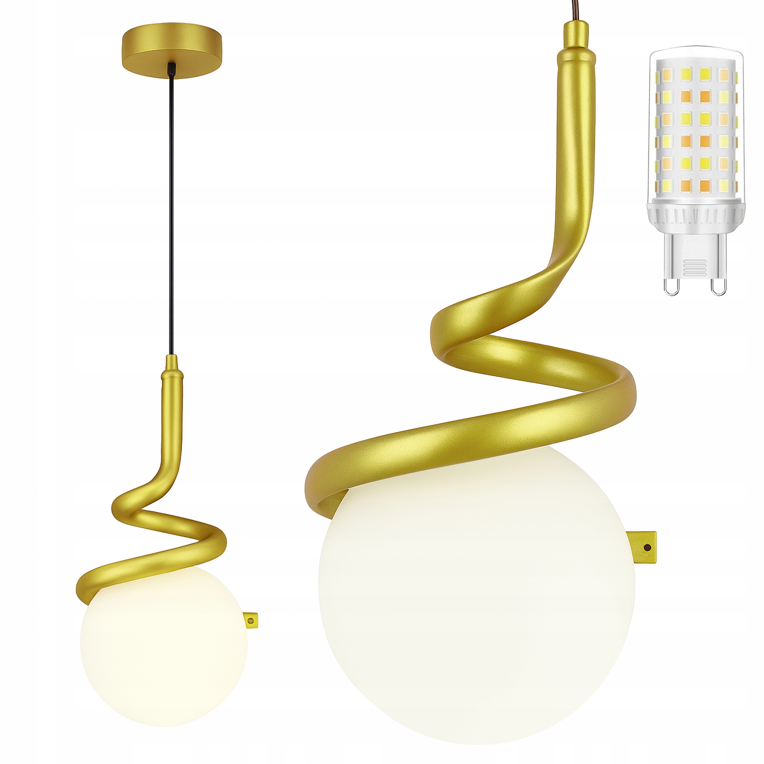 Závěsná Lampa Klosz Zlatá Moderní Spirála Do Ložnice Obývacího Pokoje Nad Ostrovem