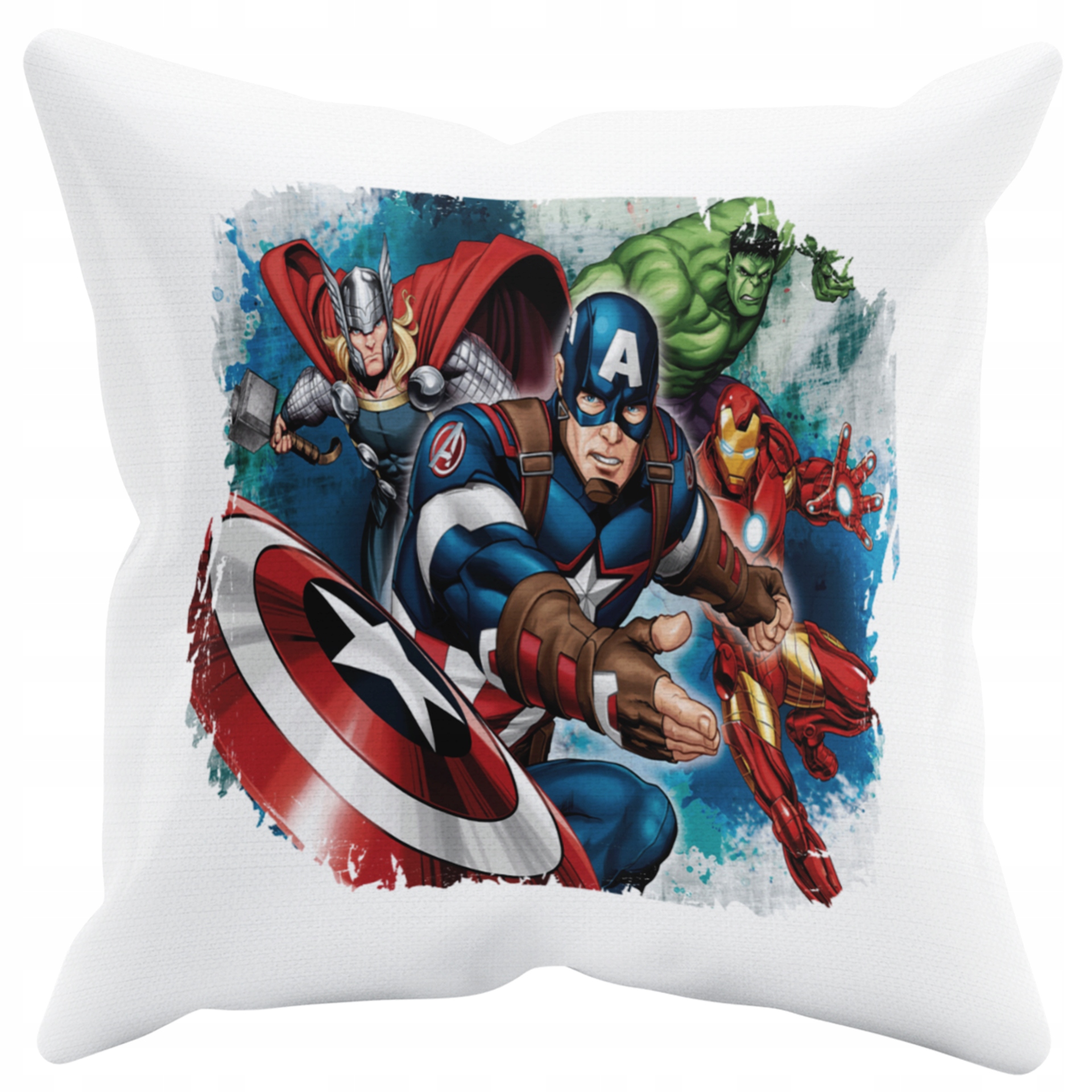 POSZEWKA NA PODUSZKĘ JAŚKA DO PRZEDSZKOLA KAPITAN AMERYKA + IMIĘ GRATIS Kolor dominujący biel