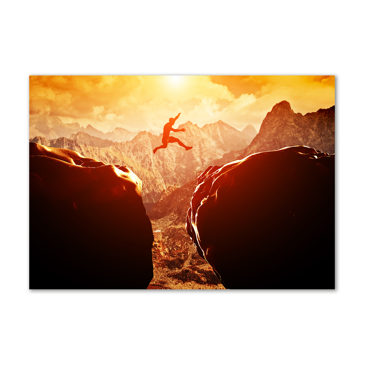 

Foto obraz akrylowy Skok nad przepaścią 100x70 cm