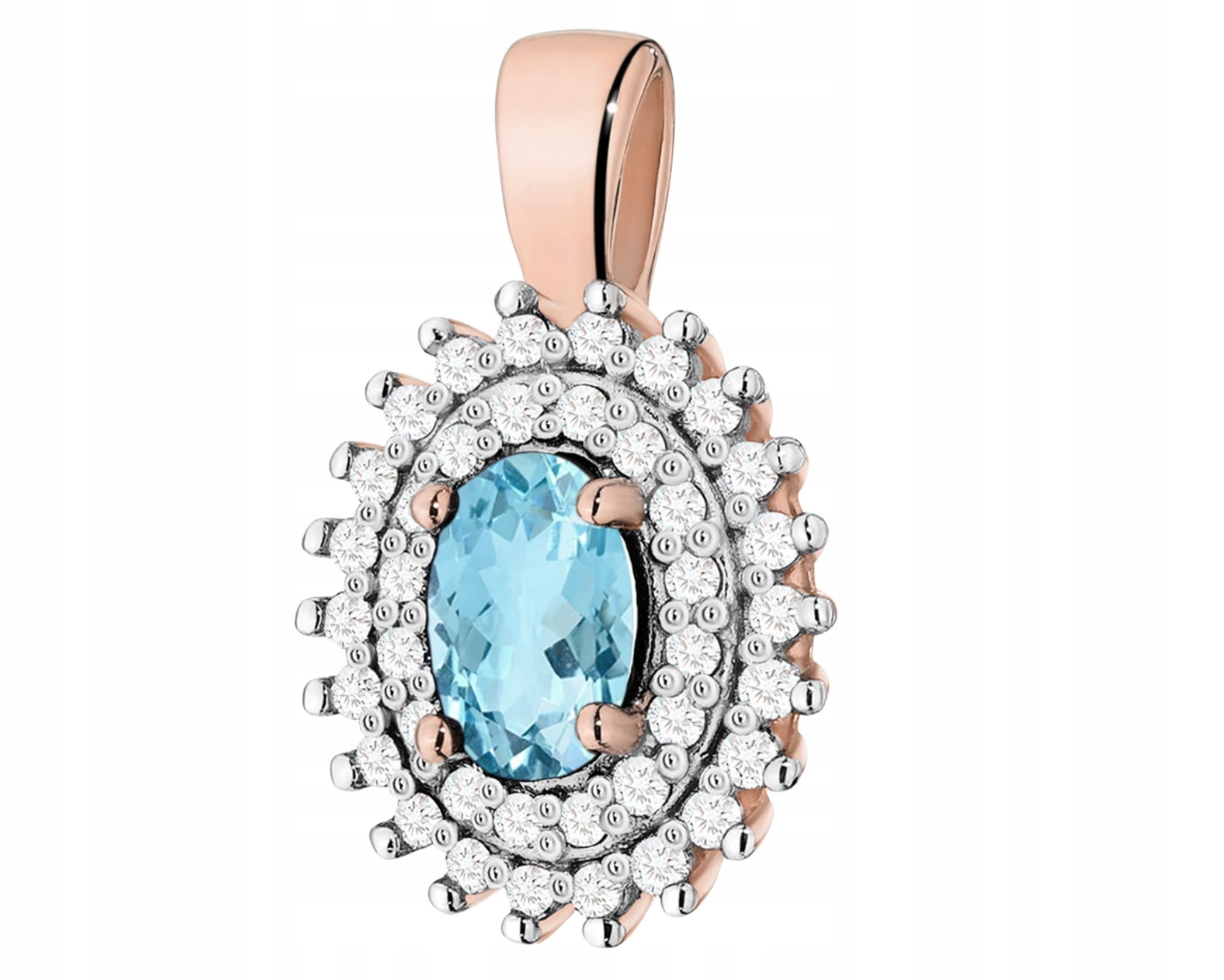 Růžové Zlato Přívěsek S Topazem A Brilianty Zlato 585 Dárek Pro Ni