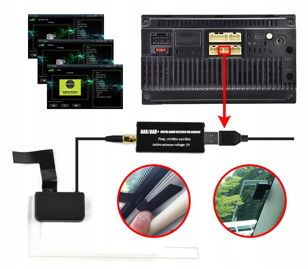 TUNER DAB ADAPTER DO RADIA Z SYSTEMEM ANDROID USB Marka Inna